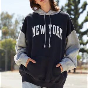 brandy melville new york color block hoodie